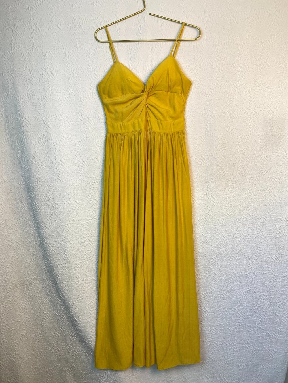 The Clothing Company Mustard Twist Front Maxi Dress Adjustable Straps M